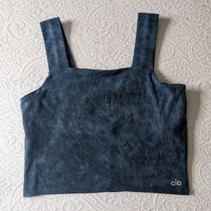 Alo Blue Cropped Yoga Top